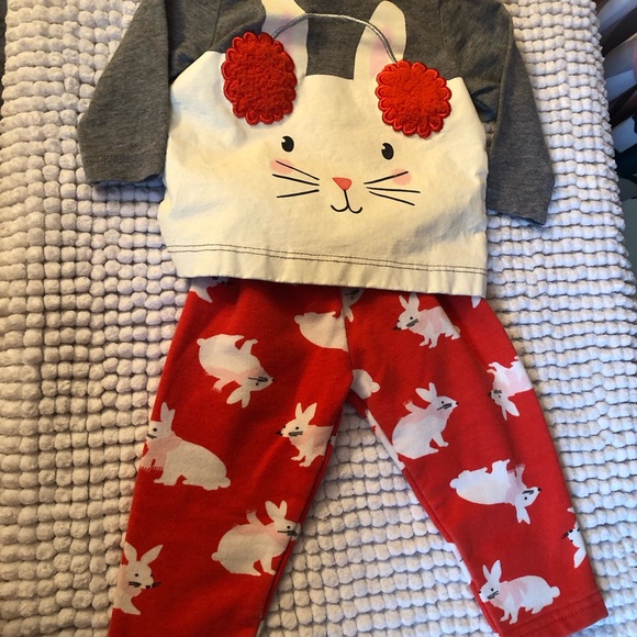 Carter's Other - Carter's Bunny Pajama Set - Cream and Red